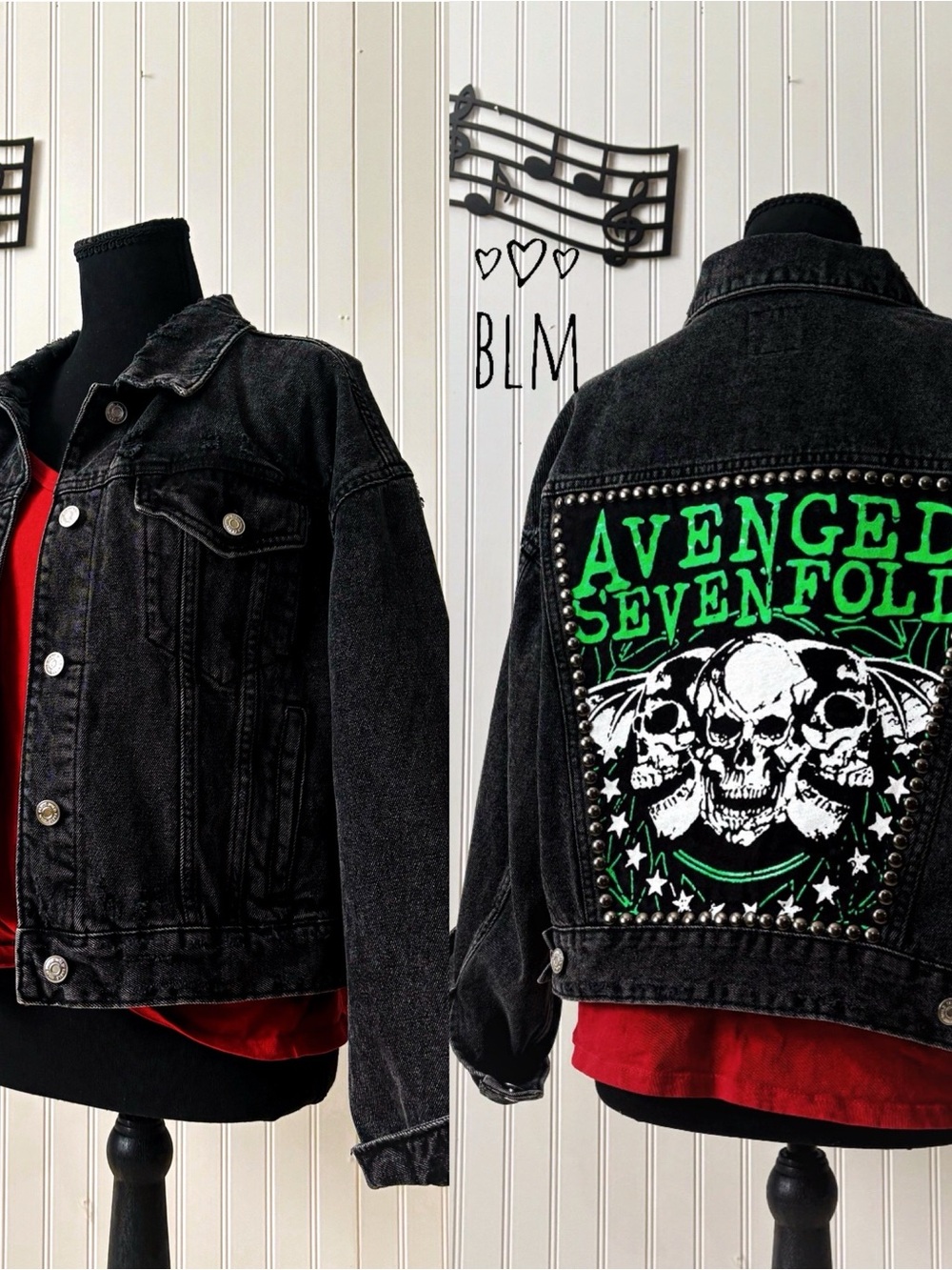 ✨Avenged Sevenfold custom denim jacket